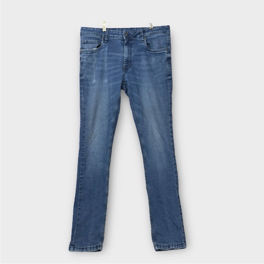 The Perfect Jean NYC Skinny Fit Stretch Medium Wash Jeans Men's 34x34 Blue Denim